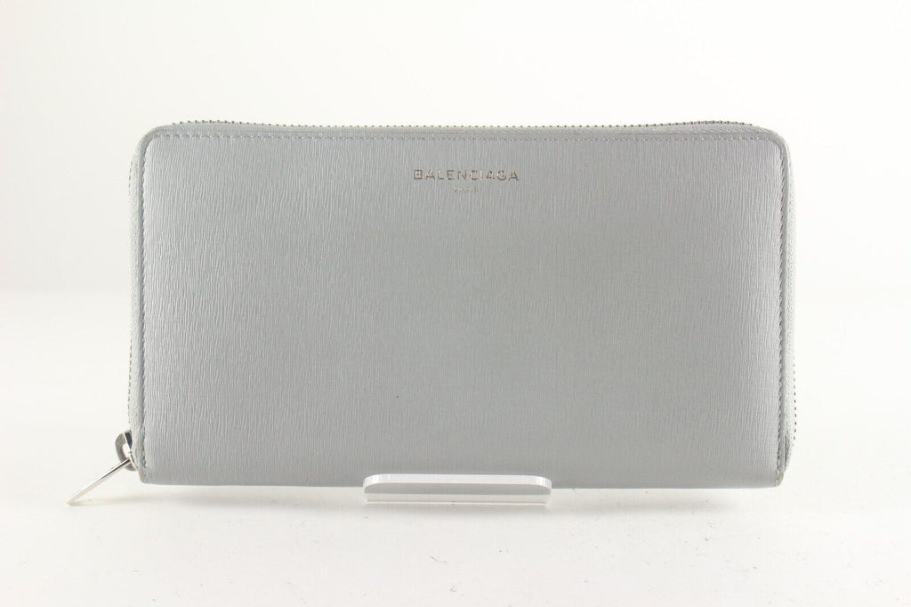 BALENCIAGA Grey Leather Zip Around Wallet 1BAL726K BALENCIAGA Grey Leather Zip Around Wallet 1BAL726K