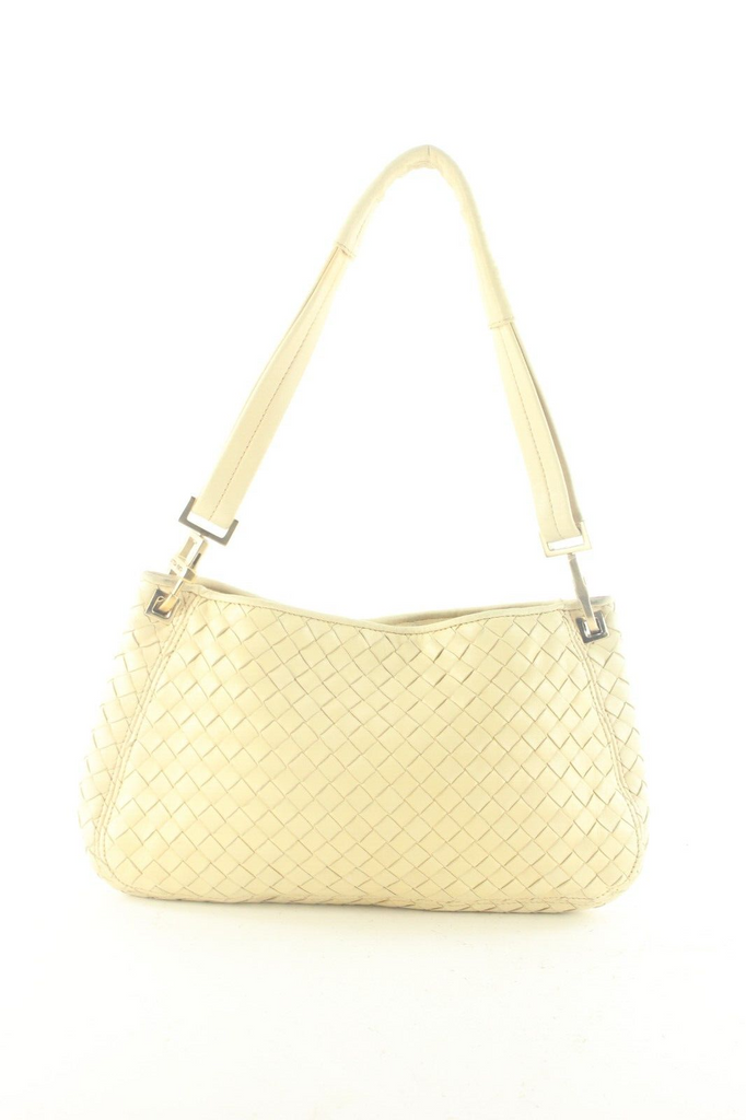 Bottega Veneta Ivory Beige Intrecciato Woven Leather Shoulder Bag 1BV912K Bottega Veneta Ivory Beige Intrecciato Woven Leather Shoulder Bag 1BV912K