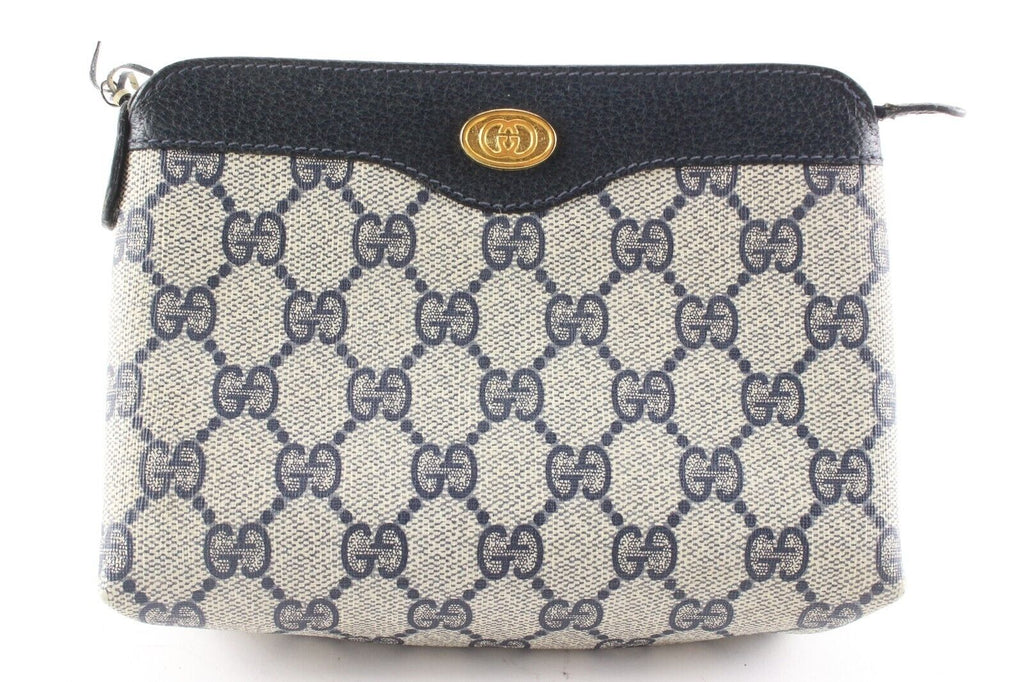 Gucci Navy Supreme GG Zip Pouch Case 1G525C Gucci Navy Supreme GG Zip Pouch Case 1G525C