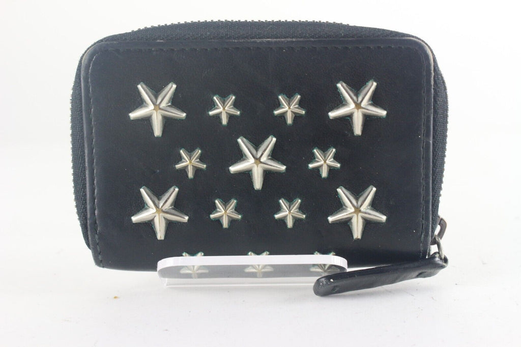 JIMMY CHOO Black Leather Star Zippy Wallet 1JC726K JIMMY CHOO Black Leather Star Zippy Wallet 1JC726K