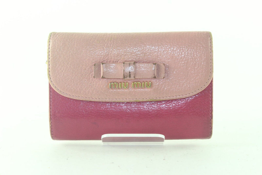 MIU MIU Pink Two Card Holder Wallet 1MIU83K MIU MIU Pink Two Card Holder Wallet 1MIU83K