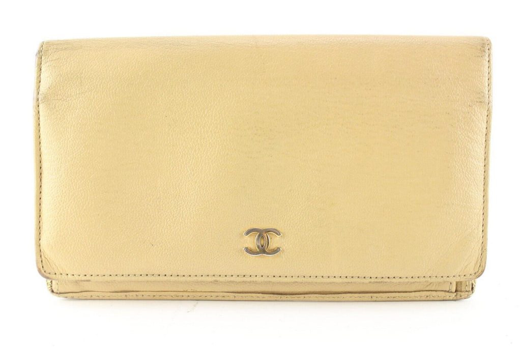 Chanel Beige CC Long Bifold Flap Wallet 2C512S Chanel Beige CC Long Bifold Flap Wallet 2C512S
