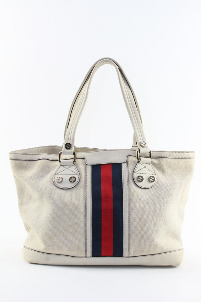 Gucci Navy Web Ivory Tote 2GK0104K