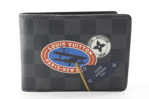 Louis Vuitton DAmier Graphite Patches Story Wallet Marco Florin Slender 2LV629K