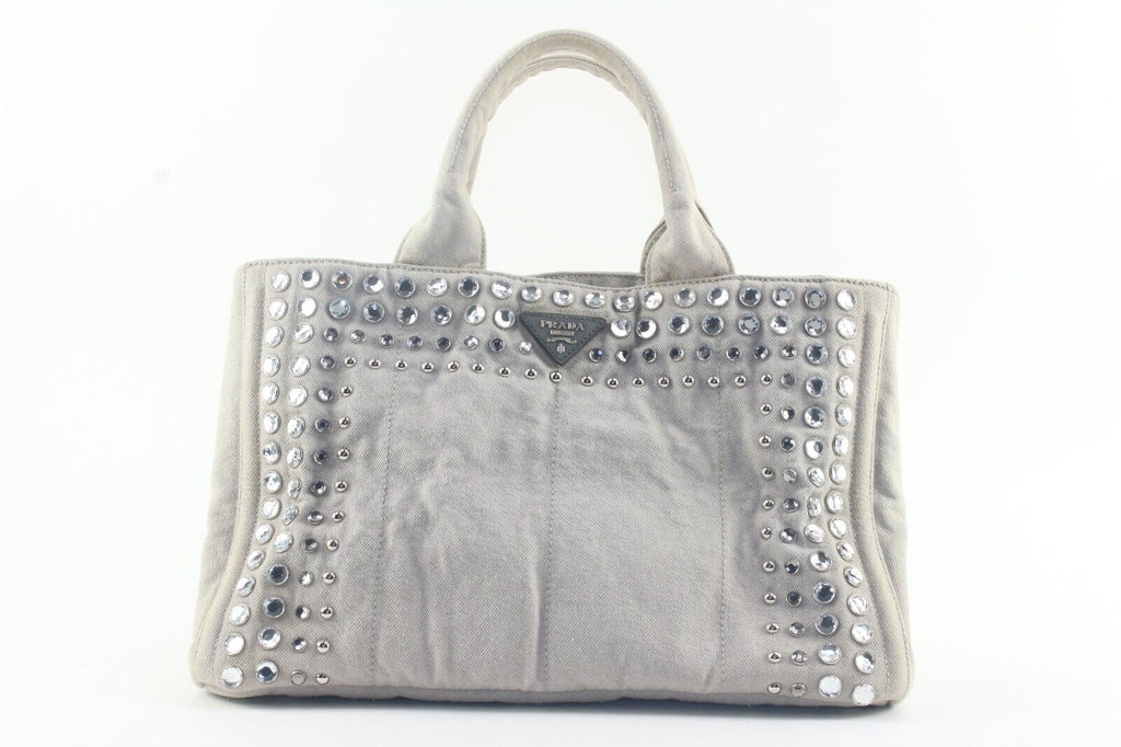 Prada Grey Jeweled Crystal 2way Tote 2PR1129K Prada Grey Jeweled Crystal 2way Tote 2PR1129K