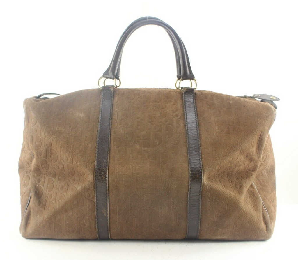 Dior Brown Embossed Nubuck Suede Trotter Duffle Bag 3DD918K Dior Brown Embossed Nubuck Suede Trotter Duffle Bag 3DD918K