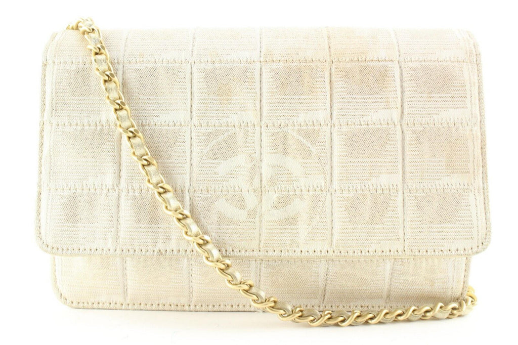 Chanel Chocolate Bar Quilted Iridescent Canvas Wallet on Chain GHW4C512S Chanel Chocolate Bar Quilted Iridescent Canvas Wallet on Chain GHW4C512S