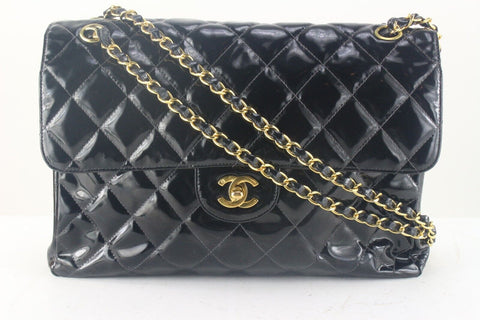 Chanel Quilted Patent Leather Double Sided Flap Classic 6CAS921K