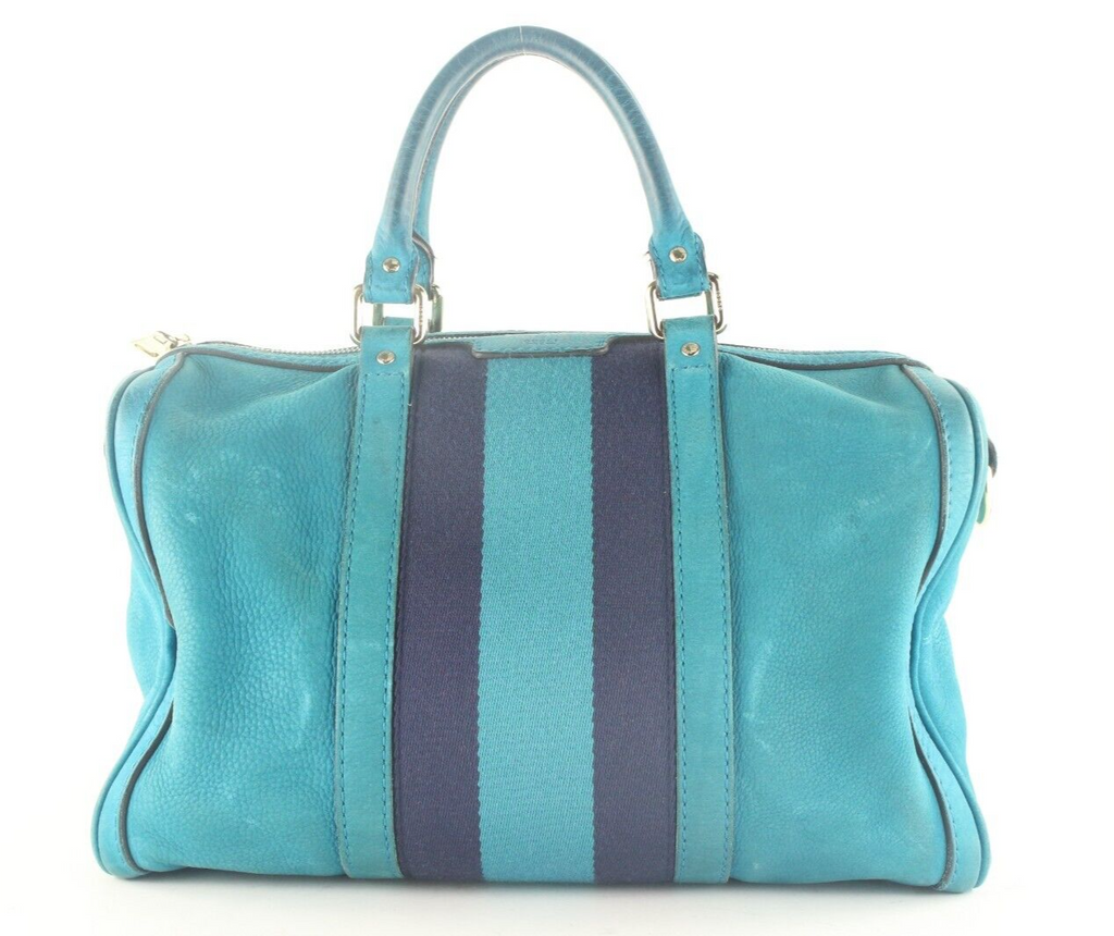 GUCCI Teal Nubuck Leather Boston Bag Joy 6GG1026K GUCCI Teal Nubuck Leather Boston Bag Joy 6GG1026K