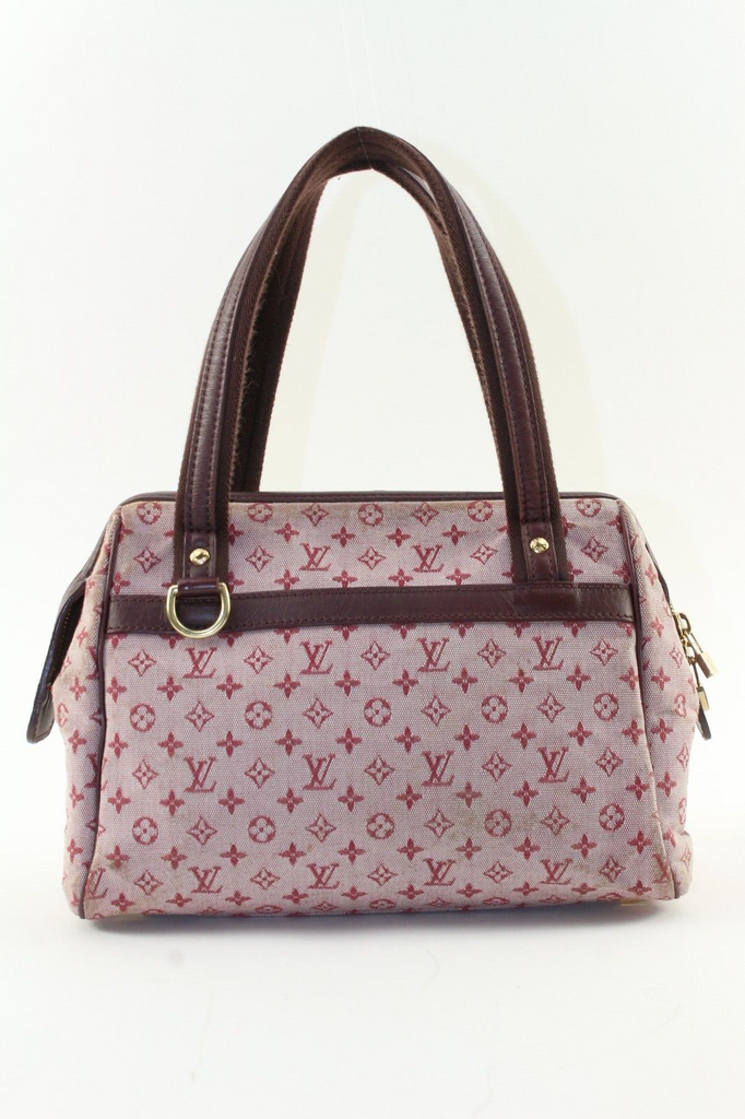 LOUIS VUITTON Monogram Mini Lin Josephine Boston Bag Bordeaux x Pink 9LV1222K LOUIS VUITTON Monogram Mini Lin Josephine Boston Bag Bordeaux x Pink 9LV1222K