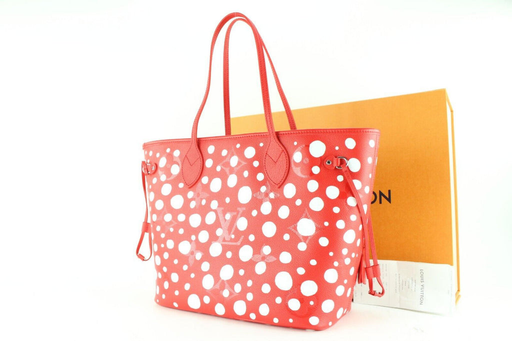 Louis Vuitton Kusama Monogram Empreinte Neverfull MM Red Pumpkin 13LV0123 Louis Vuitton Kusama Monogram Empreinte Neverfull MM Red Pumpkin 13LV0123