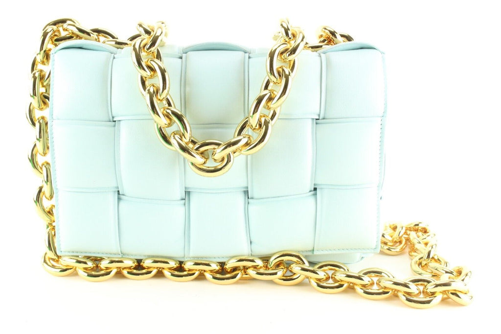 Bottega Veneta Light Blue The Chain Cassette Padded Leather 1BV0325C Bottega Veneta Light Blue The Chain Cassette Padded Leather 1BV0325C