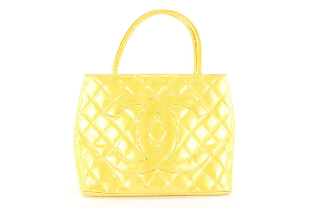Chanel Yellow Quilted Patent Zip Tote Bag 1CK1108 Chanel Yellow Quilted Patent Zip Tote Bag 1CK1108