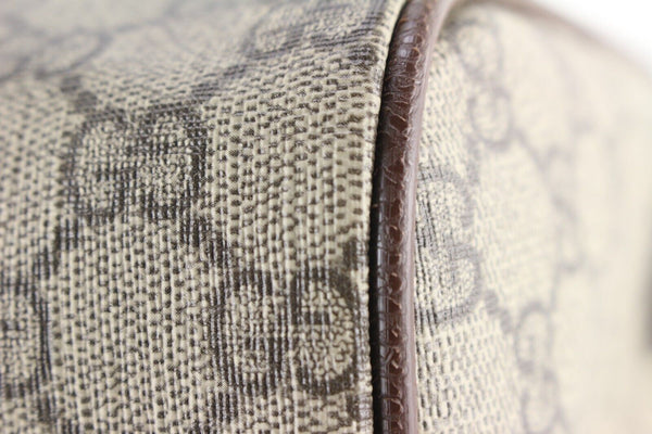 GUCCI GG Supreme Monogram Textured Dollar Calfskin Large Savoy Duffle Bag  Grey Black Graphite Grey 1264658
