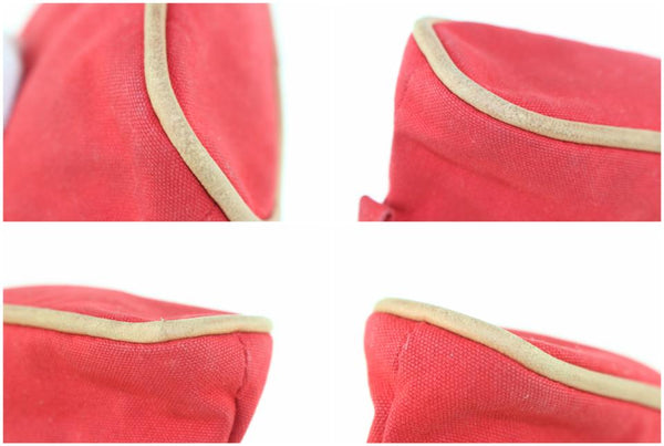 Hermès Toiletry Pouch Bolide 10hz1126 Red Canvas Clutch