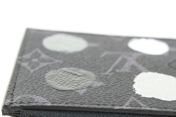 Louis Vuitton Coin Card Holder Yayoi Kusama Painted Dots Monogram Eclipse  Canvas Black 2162321