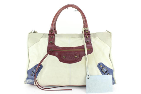 Balenciaga Agneau Boarskin Leather TriColor Classic Hardware Work City Bag 88ba52