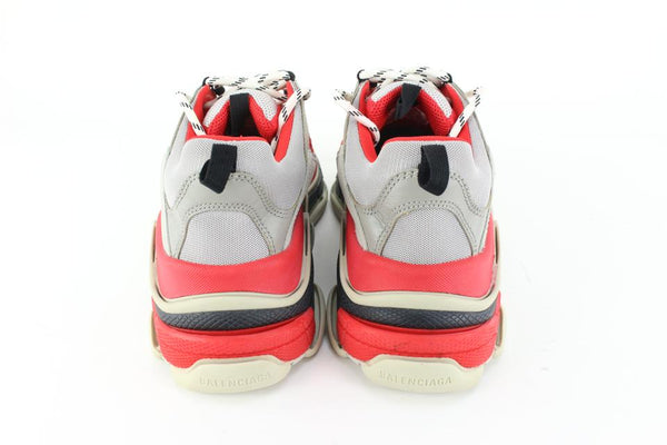 Balenciaga Men's US 9 or 42 Grey x Red Triple S Sneaker 18ba531s