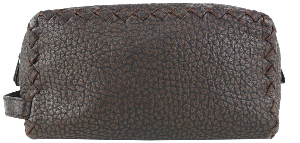 Bottega Veneta Brown Leather Cosmetic Pouch Toiletry Case 927bot37 Bottega Veneta Brown Leather Cosmetic Pouch Toiletry Case 927bot37