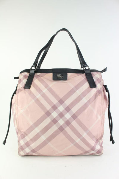 Burberry London Pink Nova Check Pvc Zip Top Tote, please read