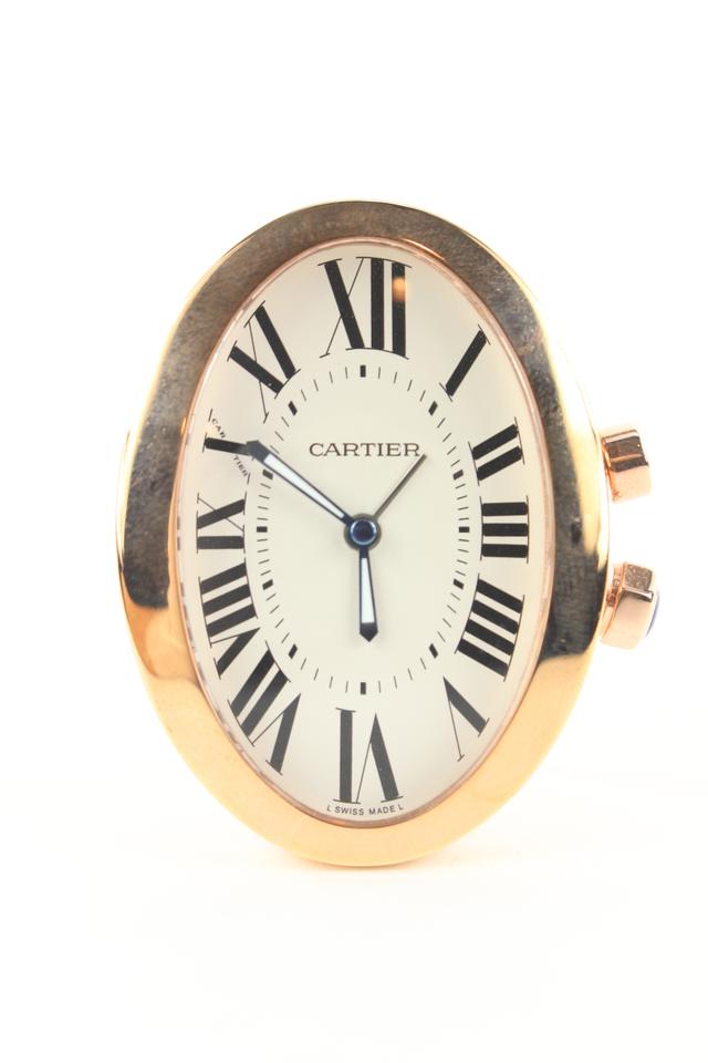 Cartier Ref 3111 18k Rose Gold Plated BaignoireTravel Alarm Clock Watch 147ct2 Cartier Ref 3111 18k Rose Gold Plated BaignoireTravel Alarm Clock Watch 147ct2