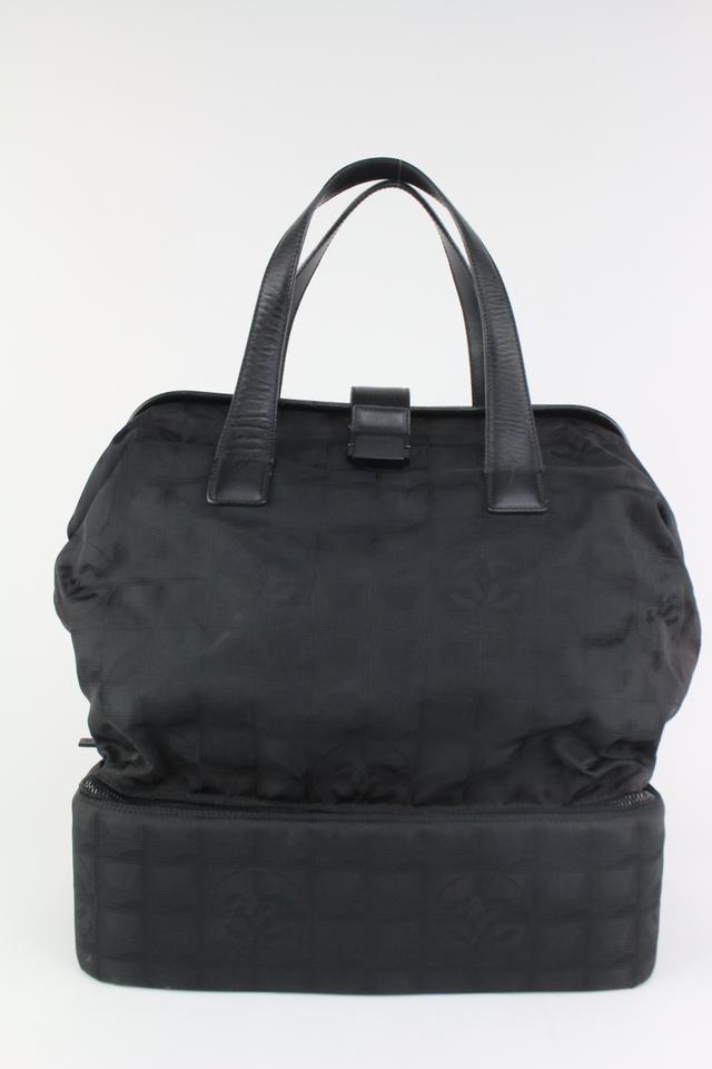 Chanel Black New Line Travel Bag with Shoe Compartment 122c18 Chanel Black New Line Travel Bag with Shoe Compartment 122c18