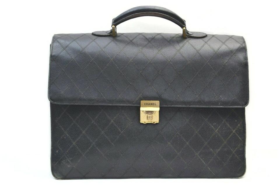 Chanel Black Quilted Caviar Leather Attache Briefcase 862467 Chanel Black Quilted Caviar Leather Attache Briefcase 862467