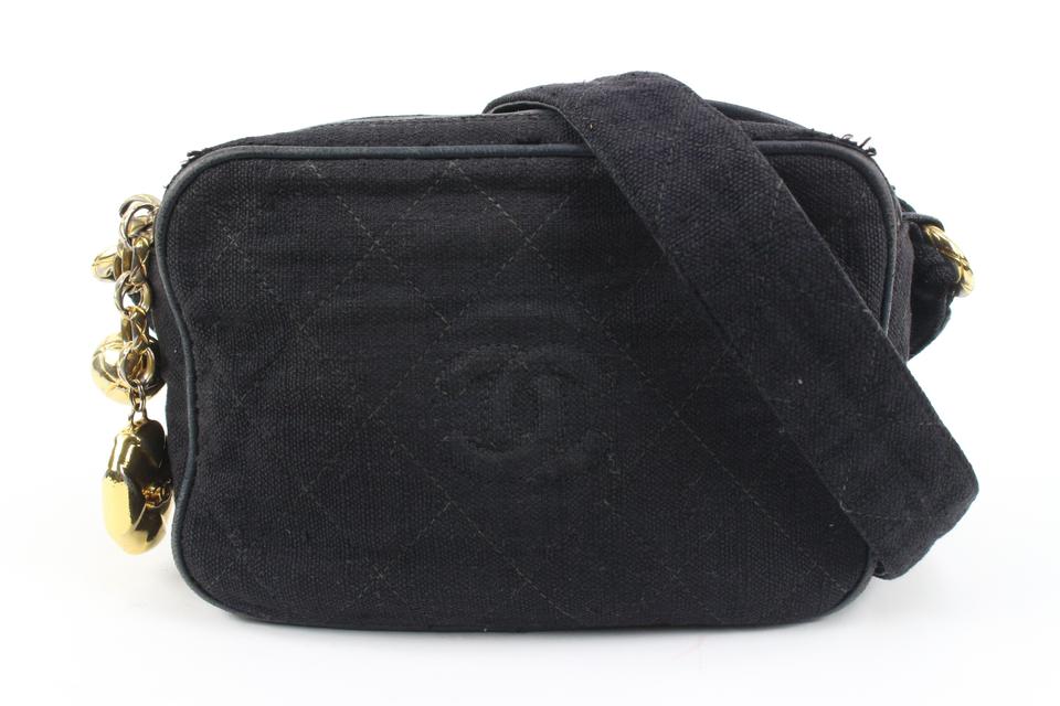 Chanel Ultra Rare Black Woven Gold Charm Camera Bag 57ck32s Chanel Ultra Rare Black Woven Gold Charm Camera Bag 57ck32s