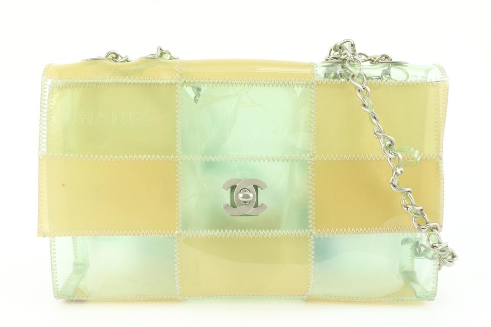 Chanel Clear Vinyl Patchwork Naked Flap Chain Translucent Bag 1025c27 Chanel Clear Vinyl Patchwork Naked Flap Chain Translucent Bag 1025c27