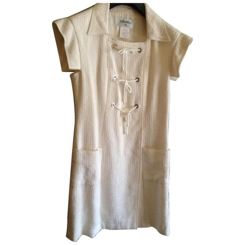 Chanel Size 42 P29946V16012 Tweed Toggle Mid-Length Dress 121ca45