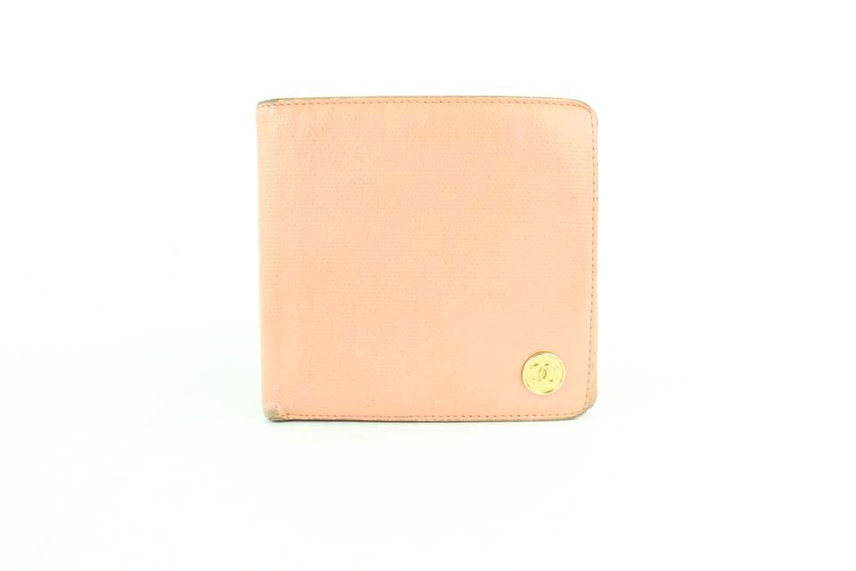 Chanel Caviar Pink Button Line Compact Bifold Wallet 857005 Chanel Caviar Pink Button Line Compact Bifold Wallet 857005