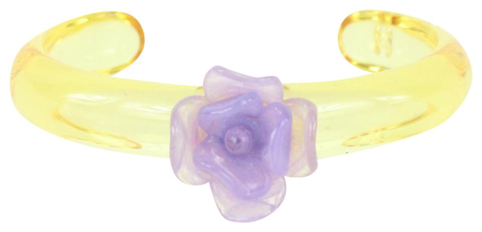 Chanel Translucent x Purple 01P Camellia Rose Flower Bangle Bracelet 830ca32 Chanel Translucent x Purple 01P Camellia Rose Flower Bangle Bracelet 830ca32