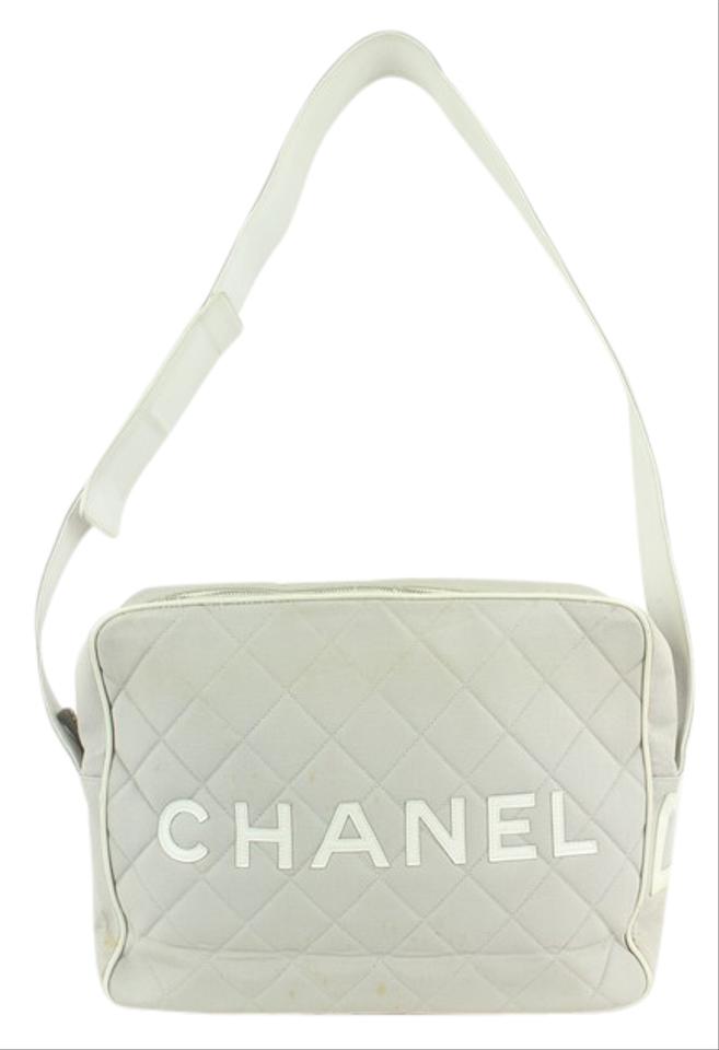 Chanel Grey Quilted CC Sports Logo Shoulder Bag 6CC1015 Chanel Grey Quilted CC Sports Logo Shoulder Bag 6CC1015