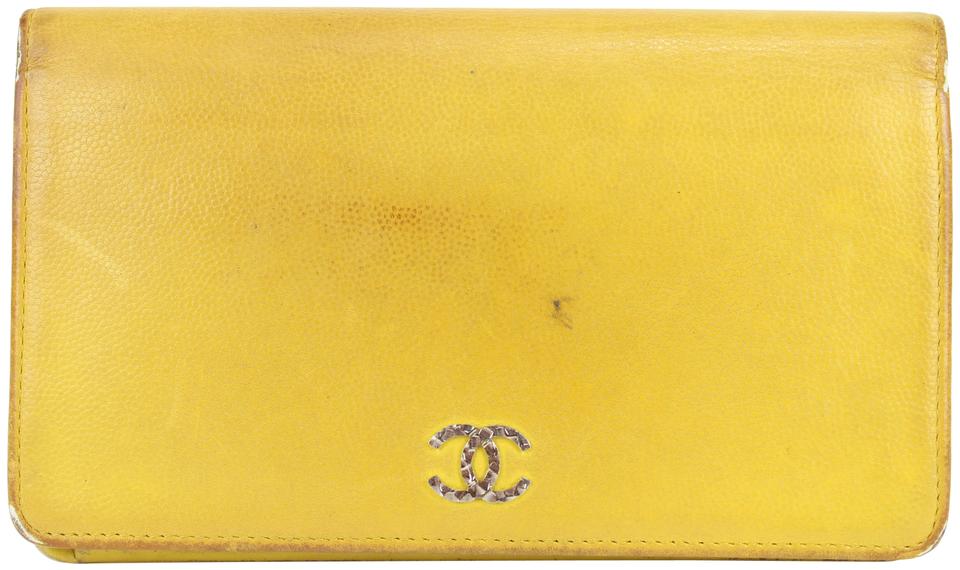 Chanel Yellow Leather CC Flap Wallet 11ccs1231 Chanel Yellow Leather CC Flap Wallet 11ccs1231