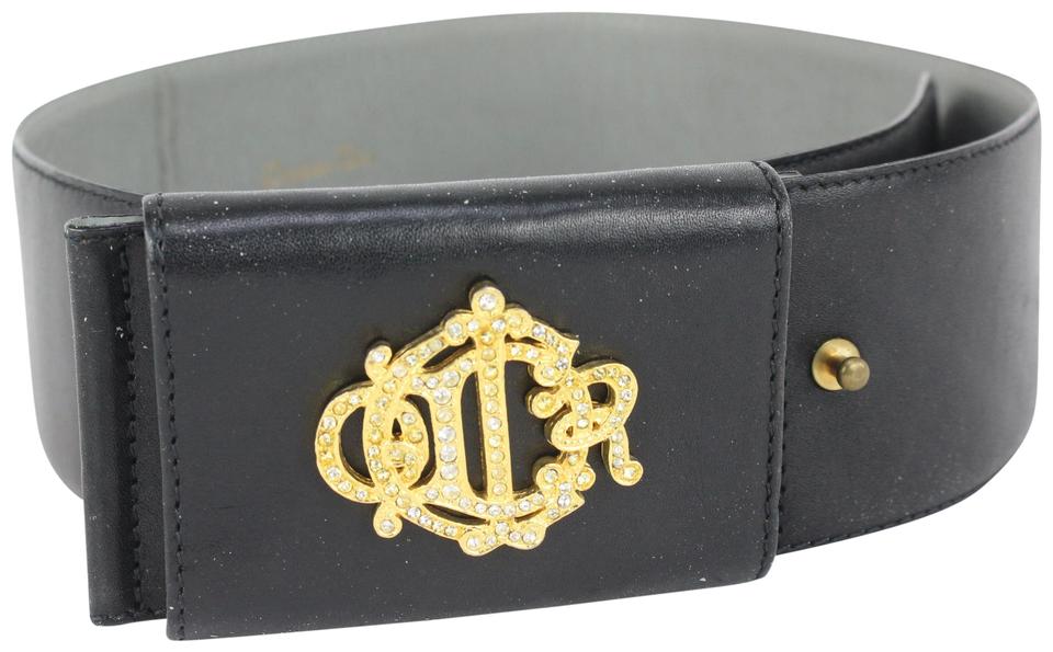 Dior Black x Gold Crystal Initials Belt 33da722 Dior Black x Gold Crystal Initials Belt 33da722