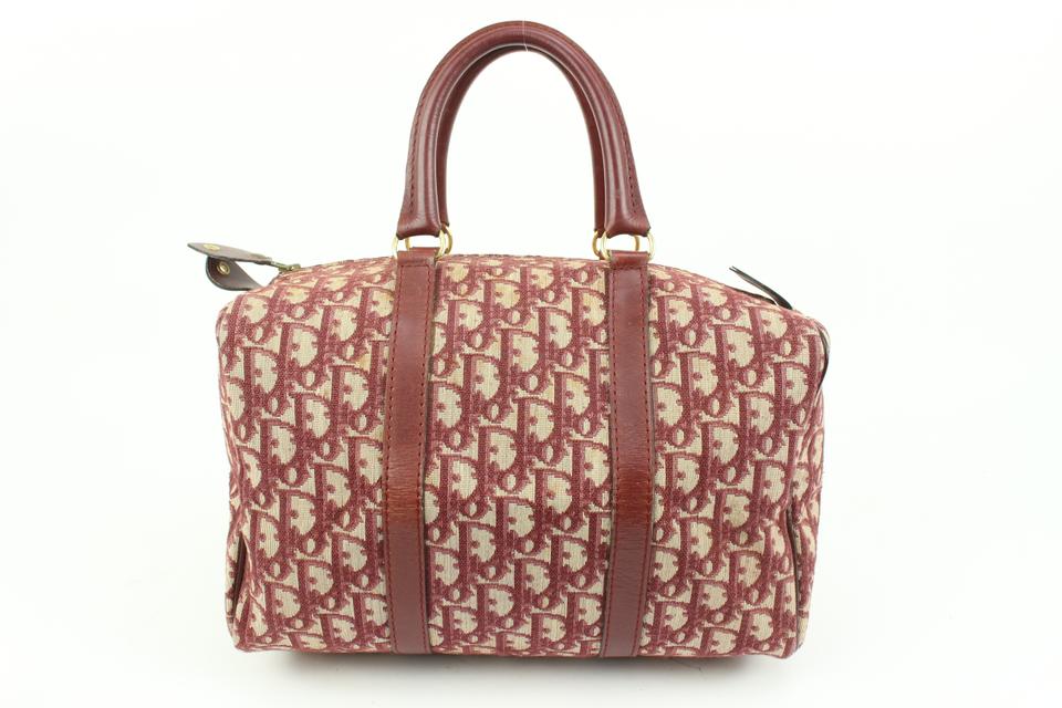 Dior Dark Red Burgundy Bordeaux Monogram Trotter Boston Bag 61d418s Dior Dark Red Burgundy Bordeaux Monogram Trotter Boston Bag 61d418s