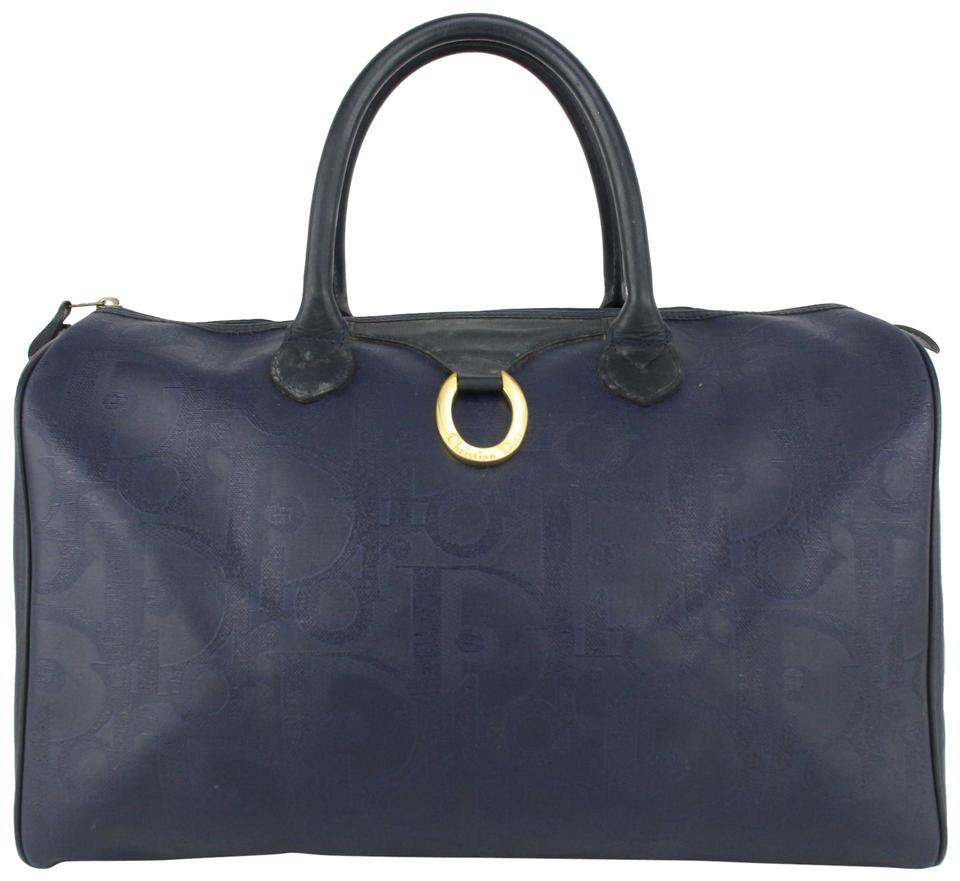 Dior Navy Blue Monogram Trotter Boston Bag 812da5 Dior Navy Blue Monogram Trotter Boston Bag 812da5