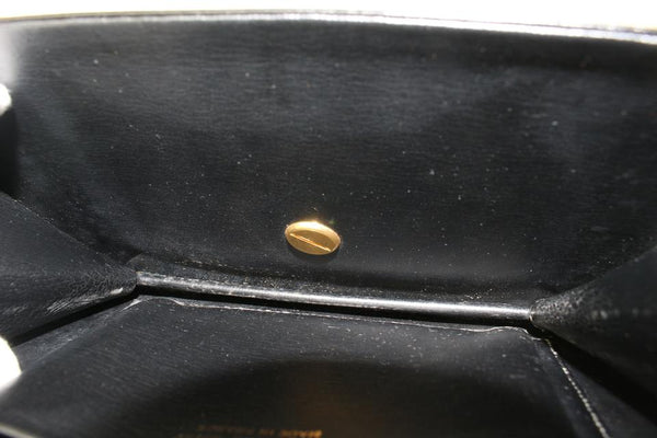 Dior Black Box Calf Leather Flap Chain Bag