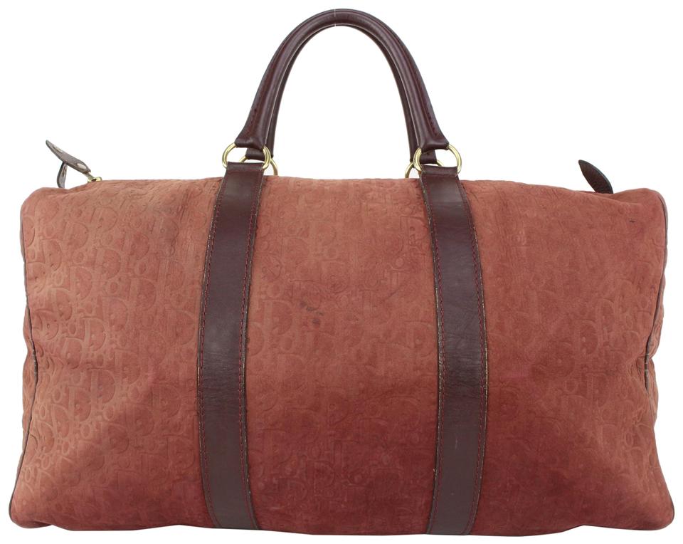 Dior Burgundy Embossed Monogram Trotter Suede Boston Duffle Bag 41da422 Dior Burgundy Embossed Monogram Trotter Suede Boston Duffle Bag 41da422