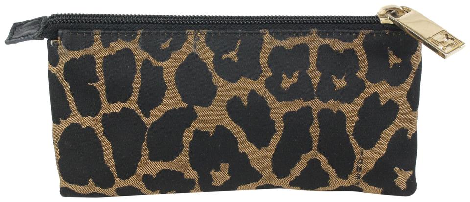 Fendi Brown x Black Leopard Cheetah Cosmetic Pouch 914ff45 Fendi Brown x Black Leopard Cheetah Cosmetic Pouch 914ff45