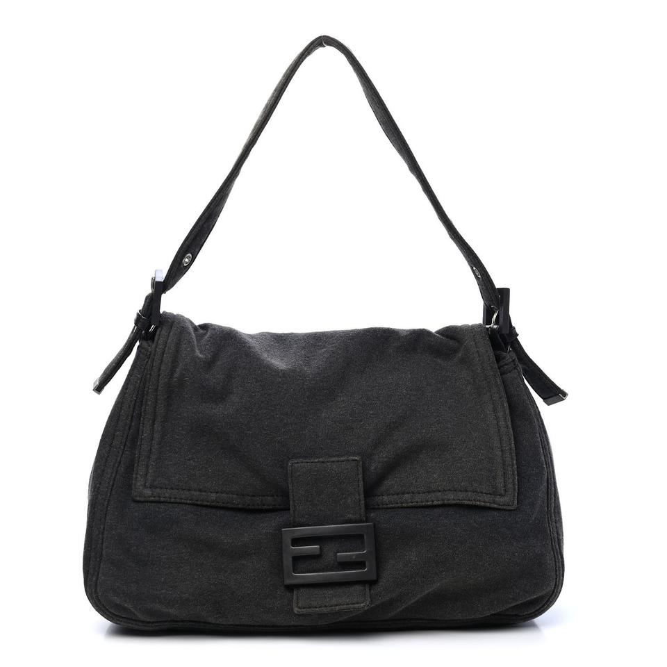 Fendi Charcoal Grey Jersey Mama Baguette Shoulder Flap 32f413s Fendi Charcoal Grey Jersey Mama Baguette Shoulder Flap 32f413s