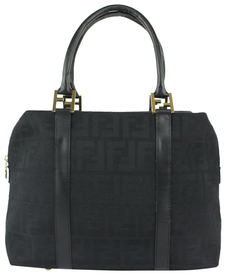 Fendi Black Monogram FF Boston 1014f26 Fendi Black Monogram FF Boston 1014f26