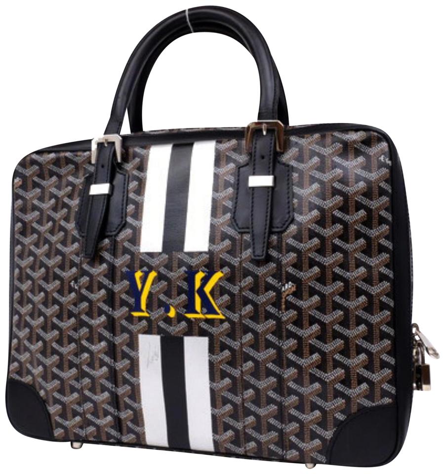 Goyard Black Chevron Goyardine Diplomat Briefcase Attache Bag 857928 Goyard Black Chevron Goyardine Diplomat Briefcase Attache Bag 857928