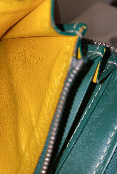 Goyard Green Chevron Matignon Zippy Wallet Zip Around Leather ref.456018 -  Joli Closet