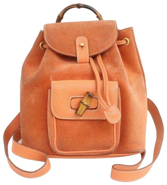 Gucci Orange Suede Bamboo Mini Backpack 855719 – Bagriculture