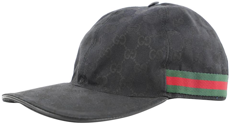 Gucci Size L Black Monogram GG Sherry Web Baseball Cap Hat 251ggs212 Gucci Size L Black Monogram GG Sherry Web Baseball Cap Hat 251ggs212
