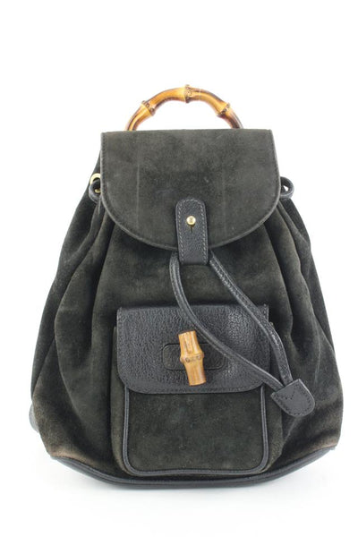 Gucci Vintage Mini Bamboo Backpack Black