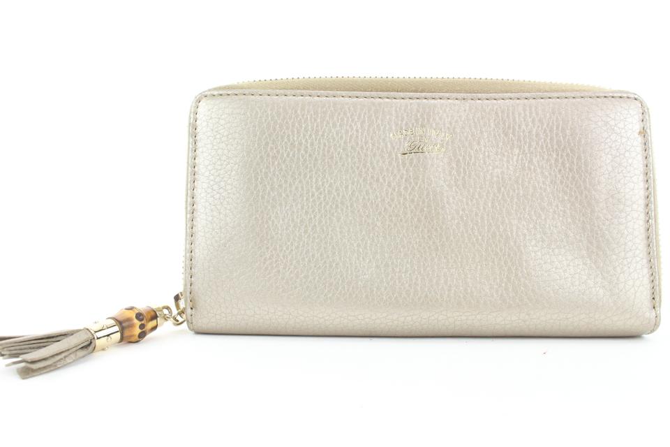 Gucci Gold Leather Bamboo Tassel Zip Around Continental Wallet Zippy 17ga113 Gucci Gold Leather Bamboo Tassel Zip Around Continental Wallet Zippy 17ga113