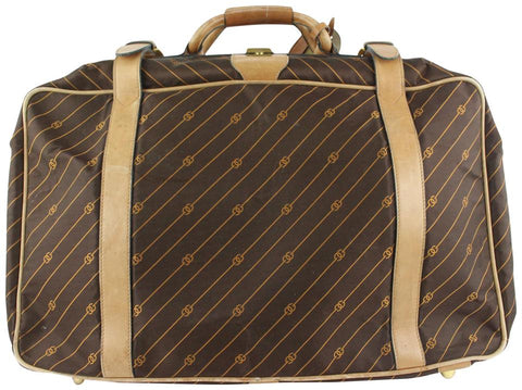 Gucci Rare Large Monogram Vintage Suitcase Luggage 24ggs721