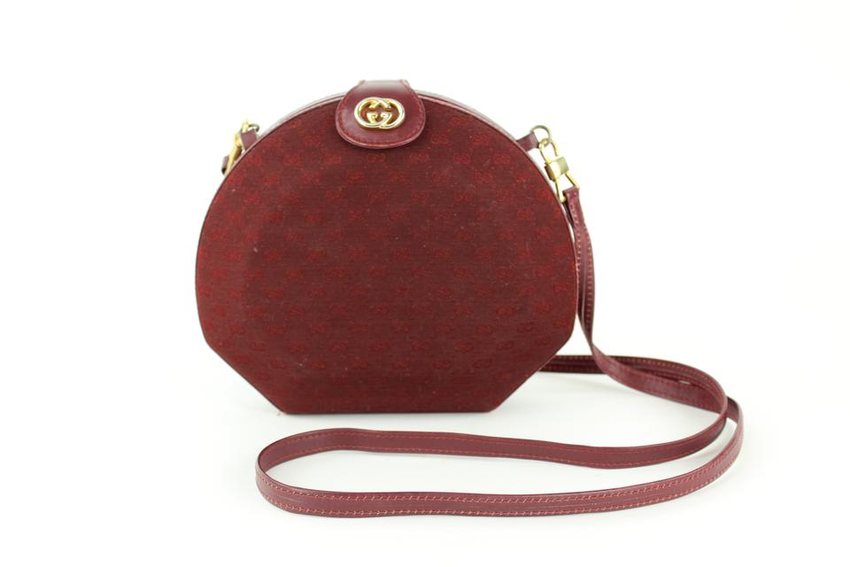 Gucci Rare Burgundy Monogram GG Minaudiere Geometric Crossbody Bag 1gg1125 Gucci Rare Burgundy Monogram GG Minaudiere Geometric Crossbody Bag 1gg1125